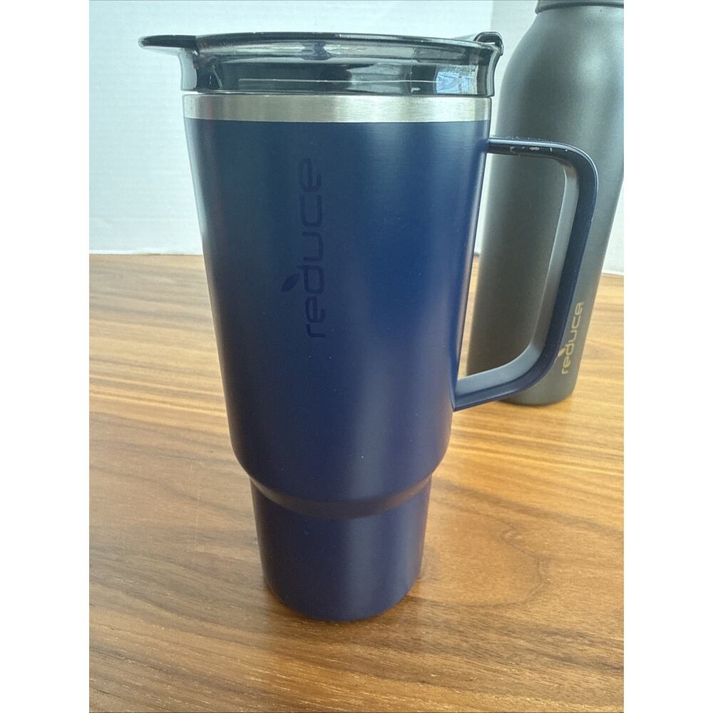 Reduce 24oz Navy Mug Stainless Steel Handle Cup